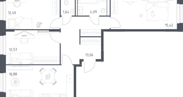 3-к. квартира, 76&nbsp;м²