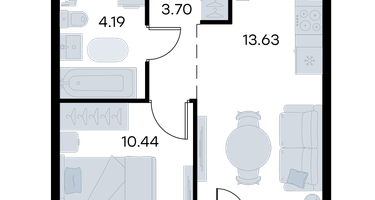 1-к. квартира, 33 м²