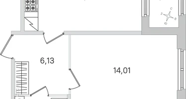 1-к. квартира, 41 м²