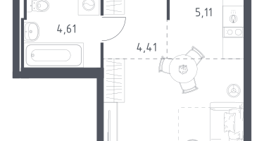 Студия, 28&nbsp;м²