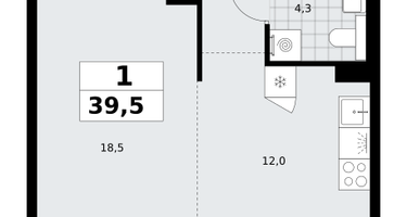 Студия, 39&nbsp;м²