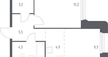 Студия, 38&nbsp;м²