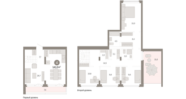 4-к. квартира, 140 м²