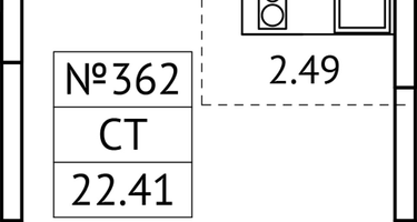 Студия, 22&nbsp;м²