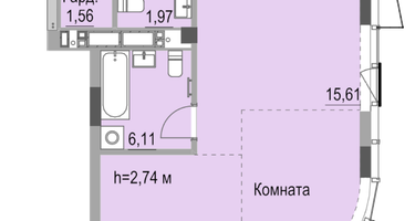 Студия, 64&nbsp;м²