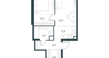 2-к. квартира, 47 м²