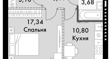 1-к. квартира, 36 м²