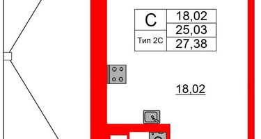 Студия, 25&nbsp;м²