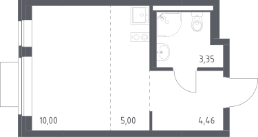 Студия, 22&nbsp;м²