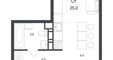 Студия, 25&nbsp;м²
