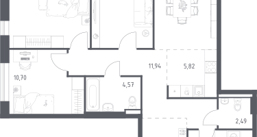 Студия, 86&nbsp;м²
