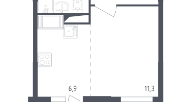 Студия, 29&nbsp;м²