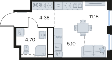 Студия, 25 м²