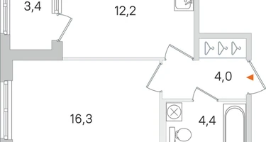 1-к. квартира, 38&nbsp;м²