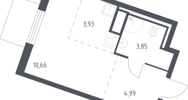 Студия, 23&nbsp;м²