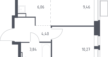 Студия, 34&nbsp;м²