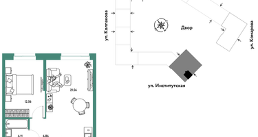 Студия, 43&nbsp;м²