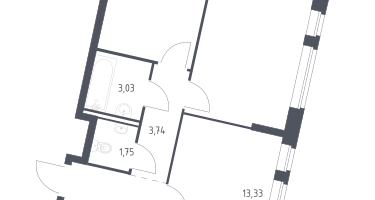 2-к. квартира, 52&nbsp;м²