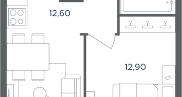 1-к. квартира, 34&nbsp;м²