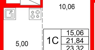 Студия, 21&nbsp;м²
