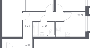 3-к. квартира, 68&nbsp;м²