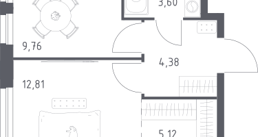 1-к. квартира, 35&nbsp;м²