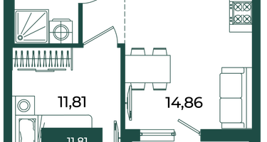 1-к. квартира, 38&nbsp;м²