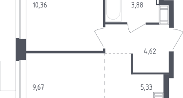 Студия, 33&nbsp;м²