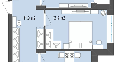 2-к. квартира, 57&nbsp;м²