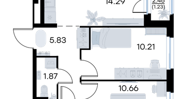 2-к. квартира, 46&nbsp;м²