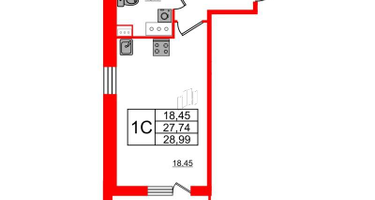 Студия, 27&nbsp;м²