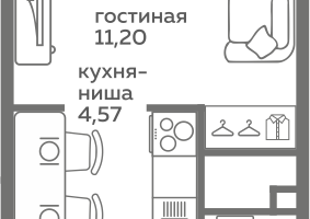 Студия, 22&nbsp;м²