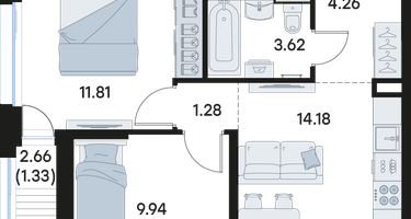 2-к. квартира, 46 м²