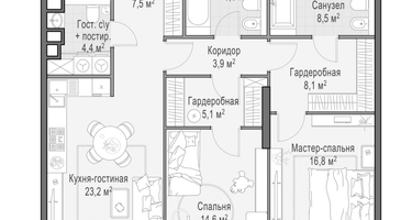 3-к. квартира, 99 м²