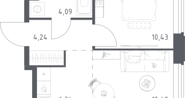 Студия, 35&nbsp;м²