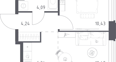 Студия, 35&nbsp;м²