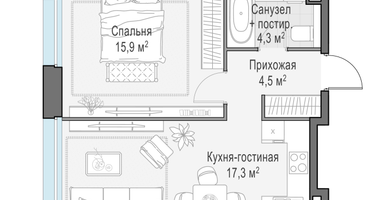 2-к. квартира, 41 м²