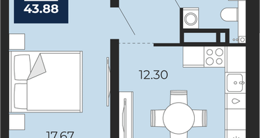 1-к. квартира, 40&nbsp;м²