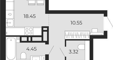 2-к. квартира, 63&nbsp;м²