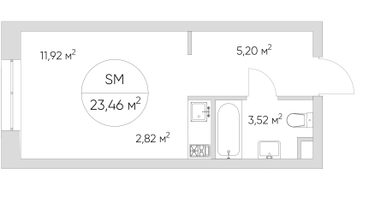 Студия, 23 м²