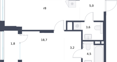 1-к. квартира, 47 м²