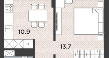 1-к. квартира, 38&nbsp;м²