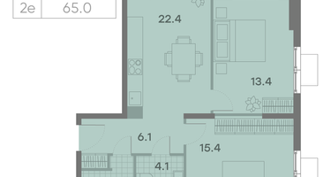 Студия, 65 м²
