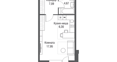 1-к. квартира, 39&nbsp;м²
