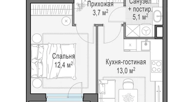 1-к. квартира, 36&nbsp;м²