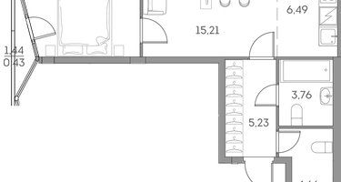 Студия, 48 м²