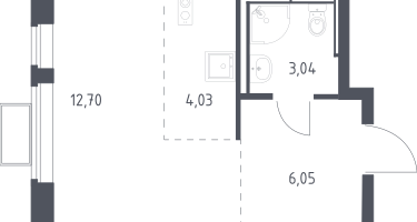 Студия, 25&nbsp;м²