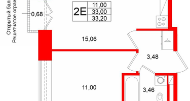 1-к. квартира, 33&nbsp;м²
