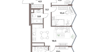 4-к. квартира, 81&nbsp;м²