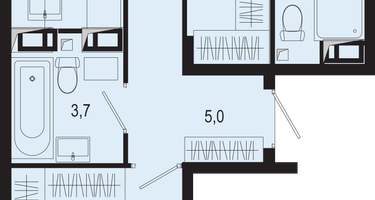 2-к. квартира, 59&nbsp;м²